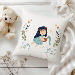 ДЕКОРАТИВНА ВЪЗГЛАВНИЦА - ЗОДИЯ ВОДОЛЕЙ - МОМИЧЕ