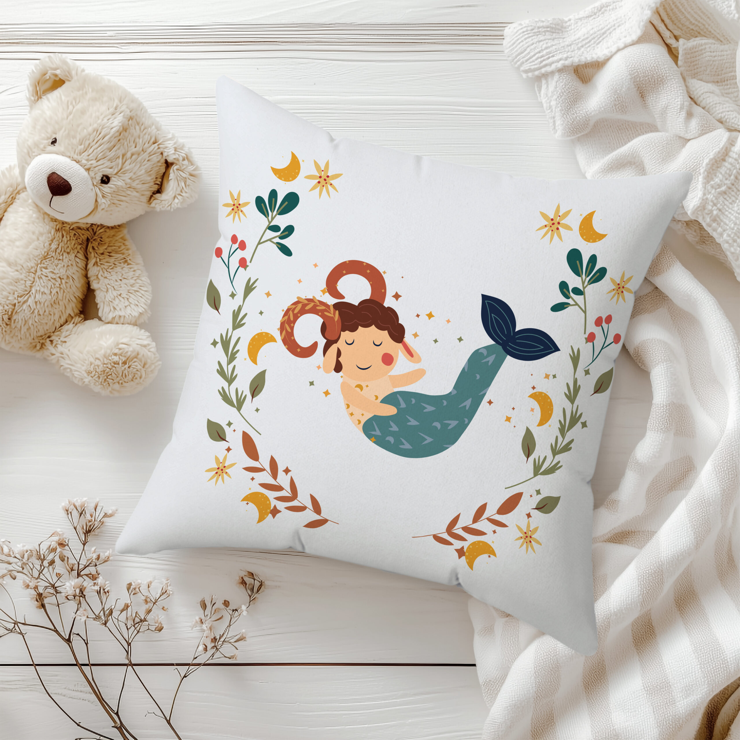 ДЕКОРАТИВНА ВЪЗГЛАВНИЦА - ЗОДИЯ КОЗИРОГ