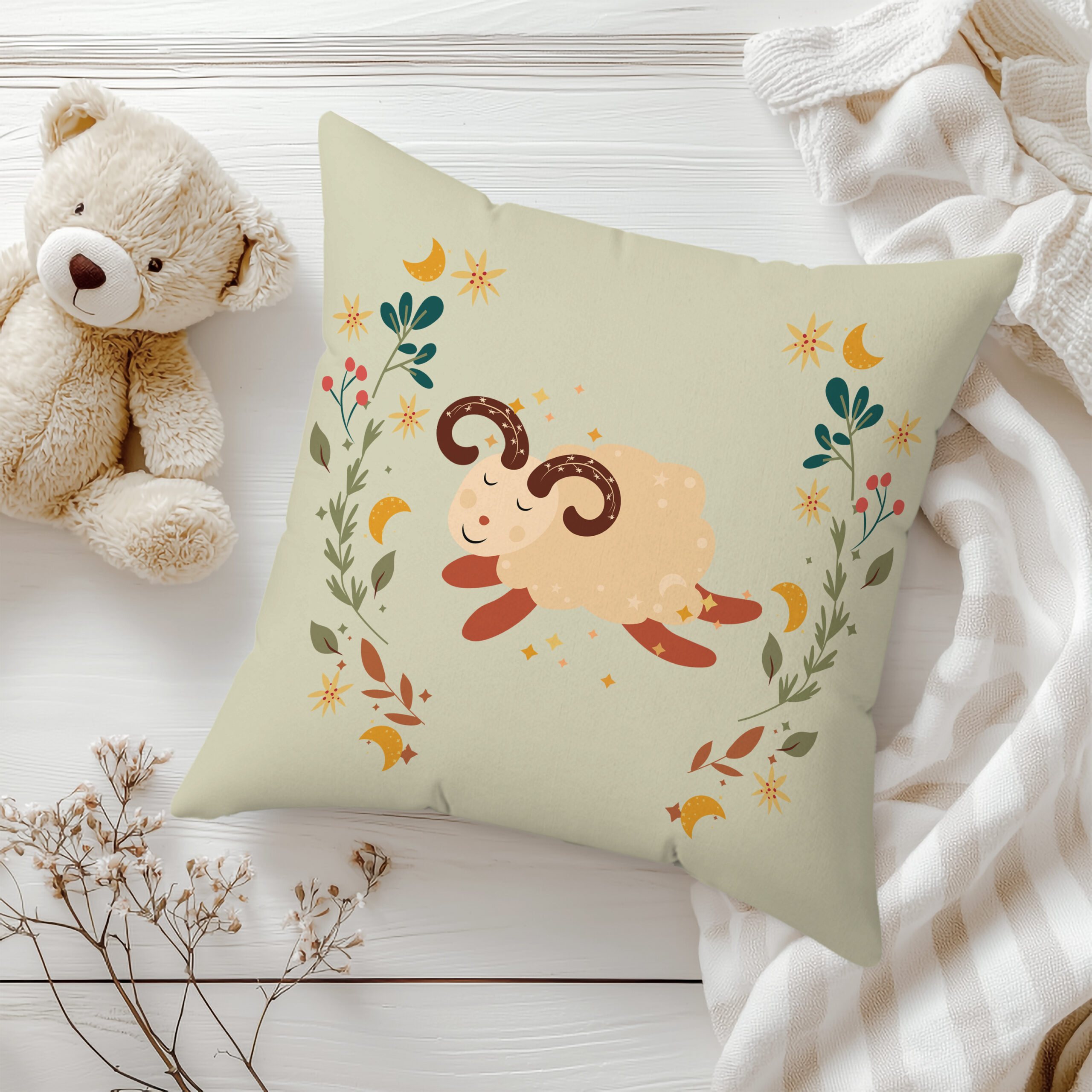 ДЕКОРАТИВНА ВЪЗГЛАВНИЦА - ЗОДИЯ ОВЕН