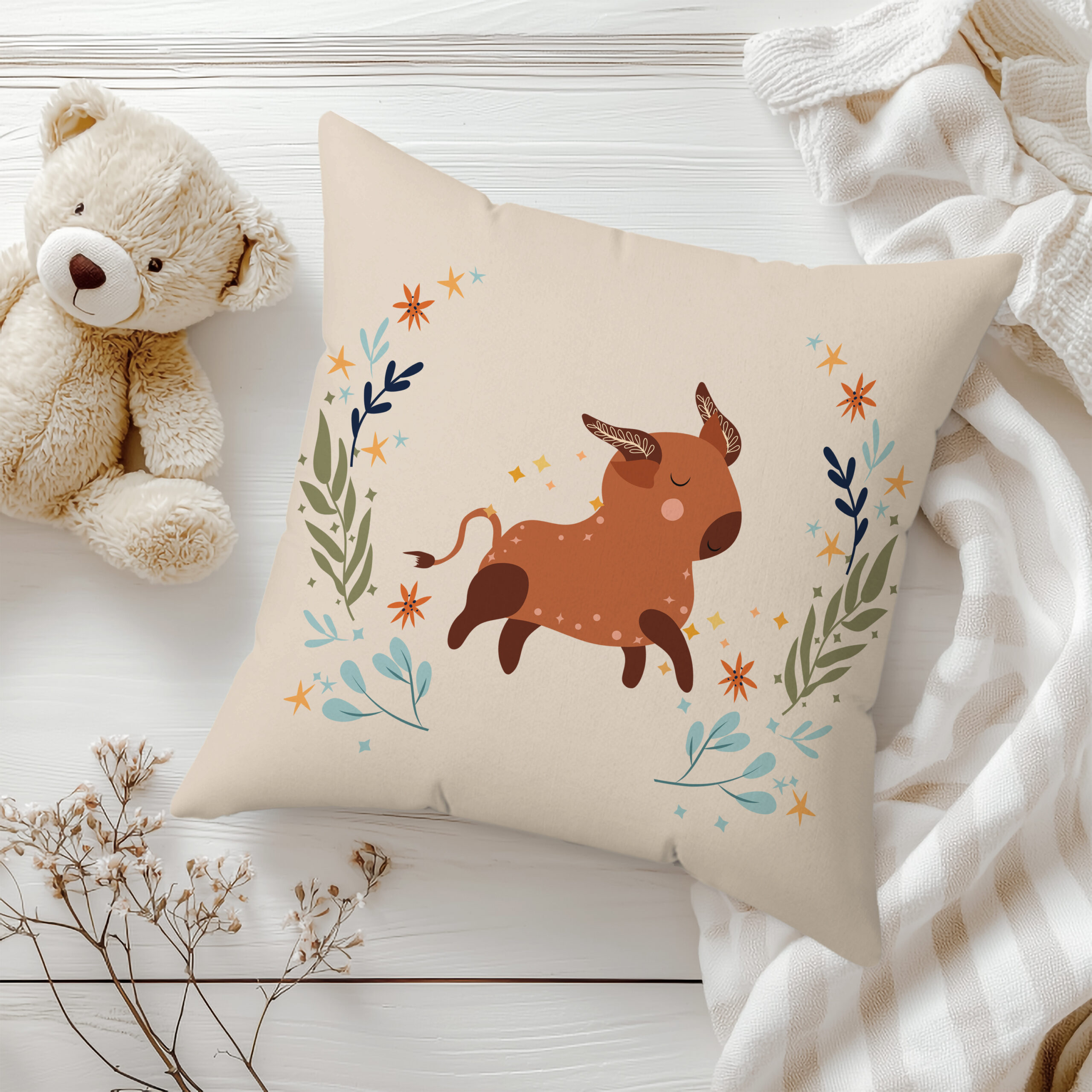 ДЕКОРАТИВНА ВЪЗГЛАВНИЦА - ЗОДИЯ ТЕЛЕЦ