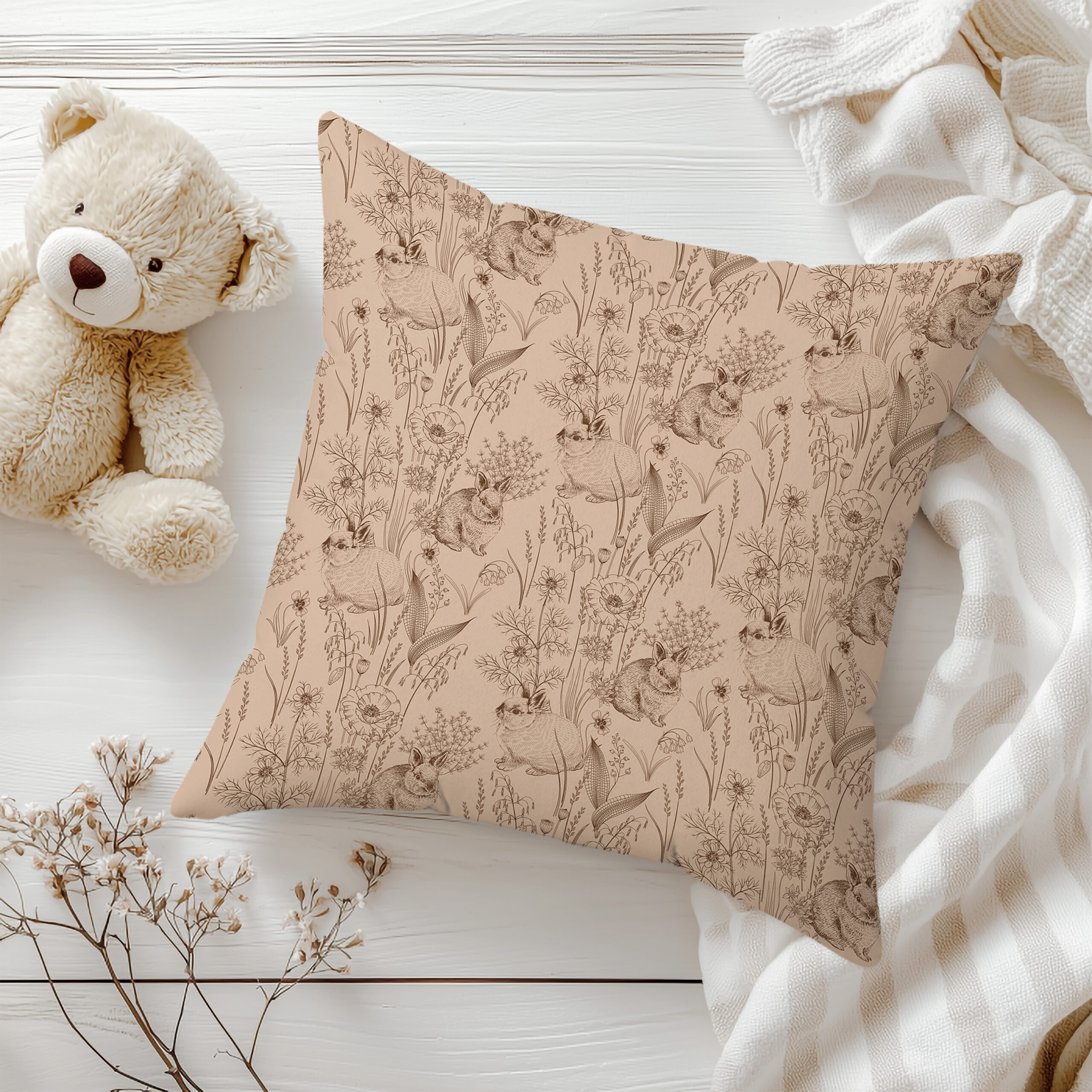 DIOR 45X45 CM ДЕКОРАТИВНА ВЪЗГЛАВНИЦА - ЗАЙЧЕТА - Image 1