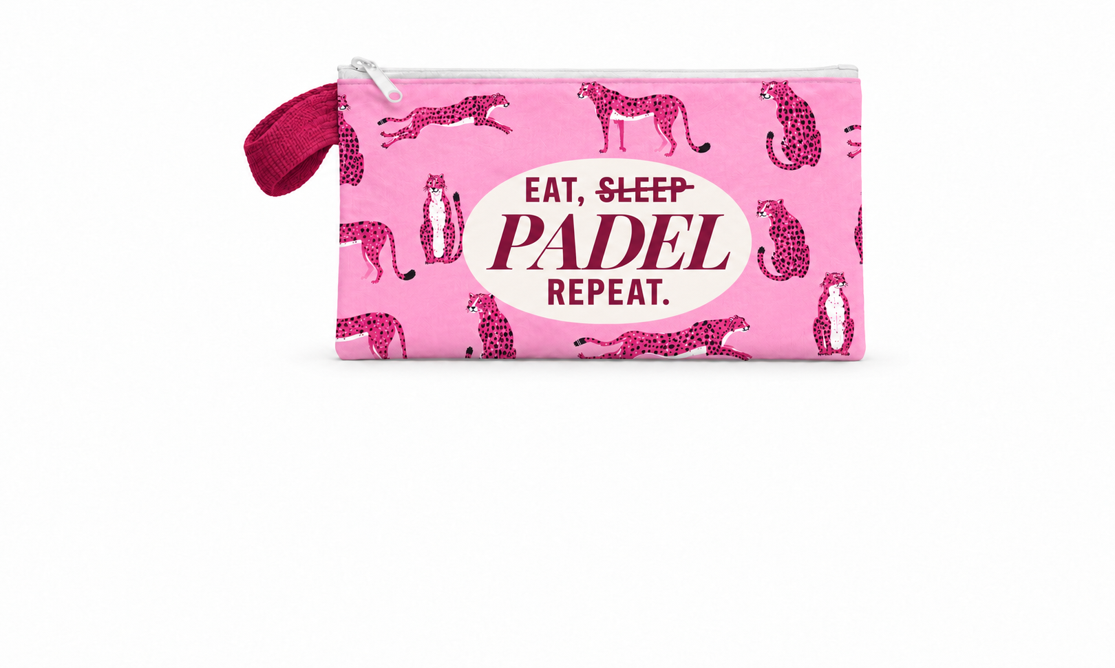 Raspberry Leopard Padel Pouch НЕСЕСЕР за падел Eat Sleep Padel Repeat – розови леопарди - Image 1