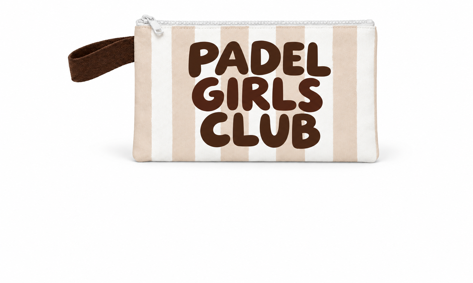 Striped Padel Girls Club pouch with loop НЕСЕСЕР за падел Padel Girls Club – бежово райе - Image 1
